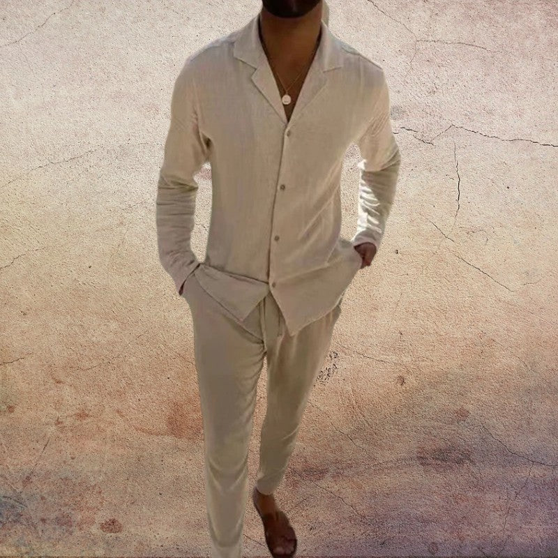 Sadiq | Herren Sommerliches Leinen Set
