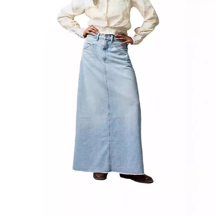 Tavella | Damen Gerade Hohe Taille Jeansrock