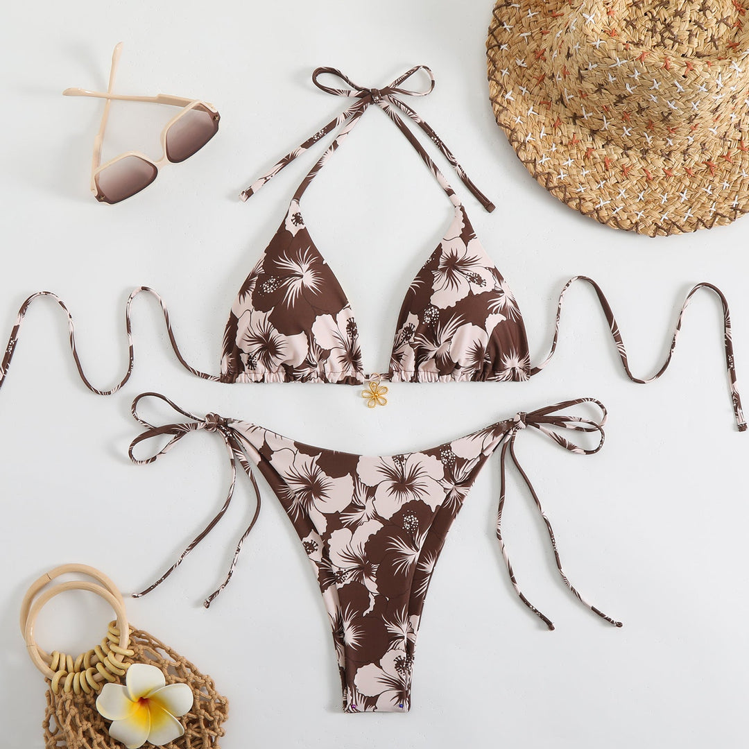 Christina | Damen Sommer Blumen Bikini Badeanzug