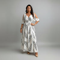 Bella | Damen Boho Hochzeitsgäst Maxikleid mit Beinschlitz