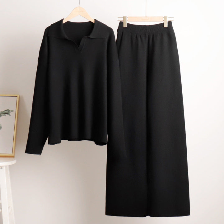 Francesca | Damen Lässiges Zweiteiler Oversized Polo Set mit Weiten Hosen