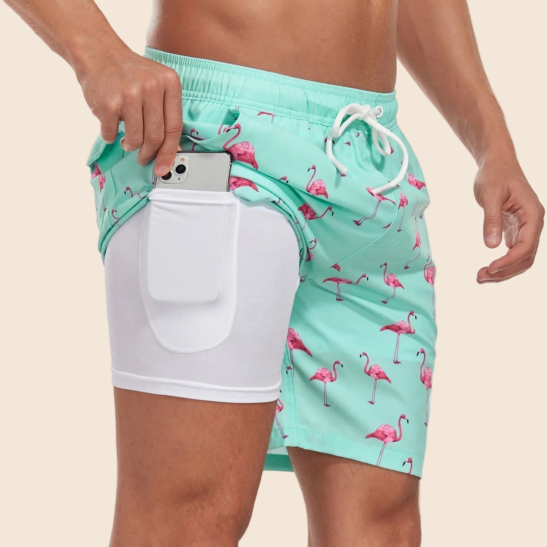 Leon | Herren Sportlicher Slim Fit Badehose mit Innenfutter