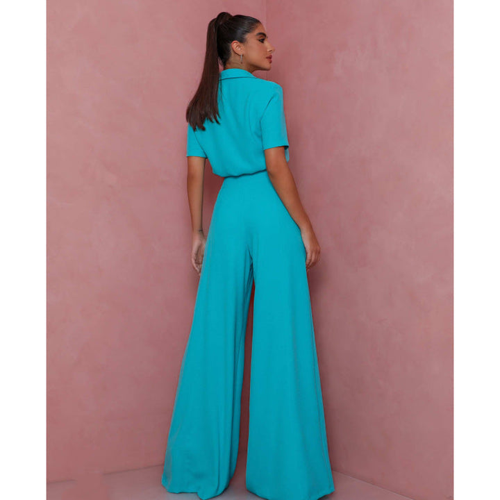 Rosemarie | Damen Blusen-Palazzo-Set mit Kurzarm für den Sommer