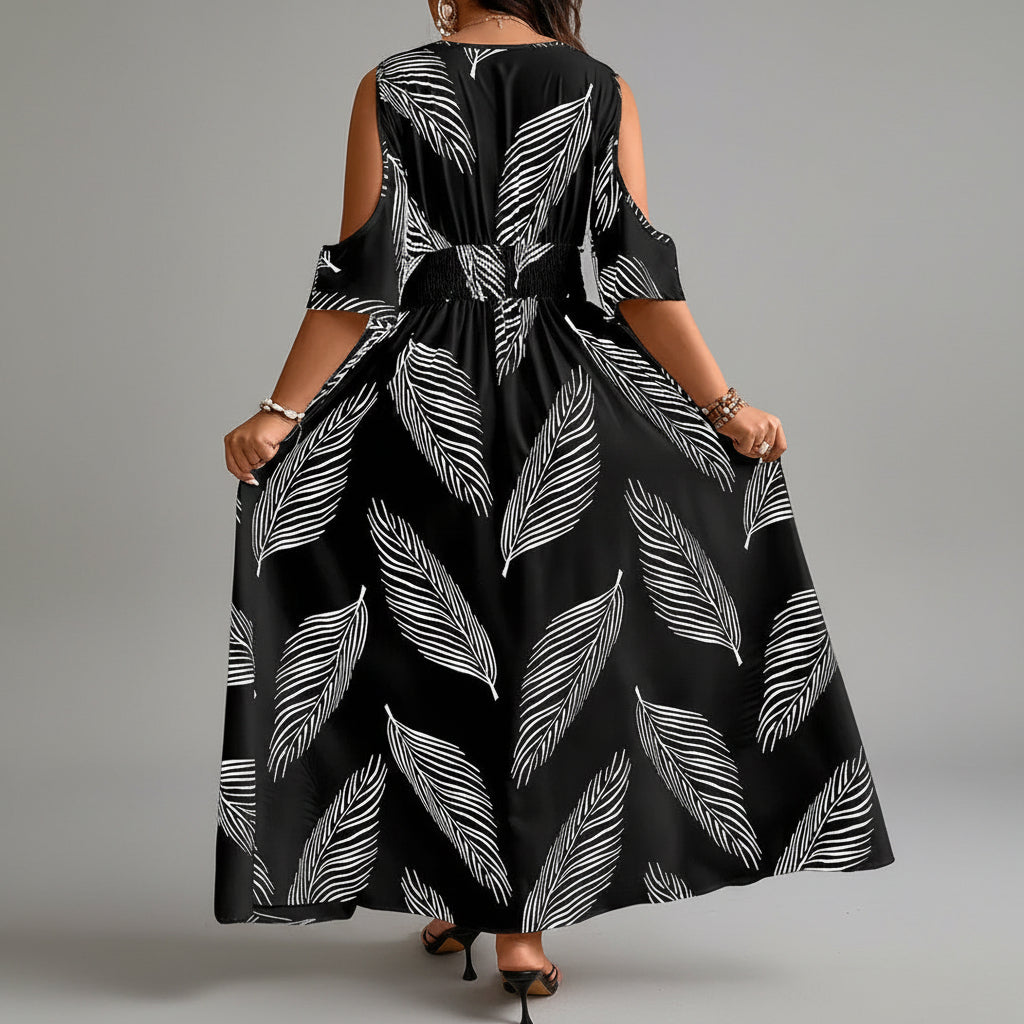 Bella | Damen Boho Hochzeitsgäst Maxikleid mit Beinschlitz