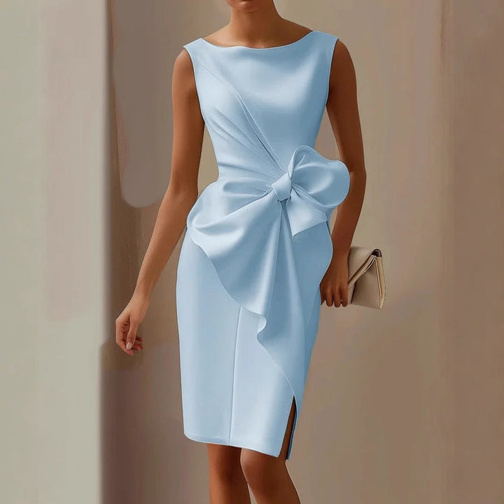 Julia | Damen Elegant Schleifendetail Midikleid