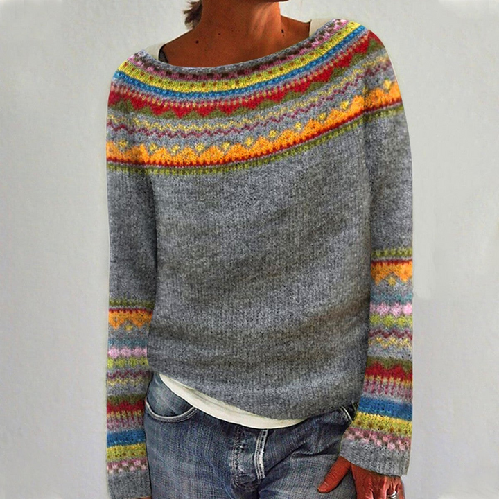Cecile | Damen Warmer Strick Rundhals Pullover