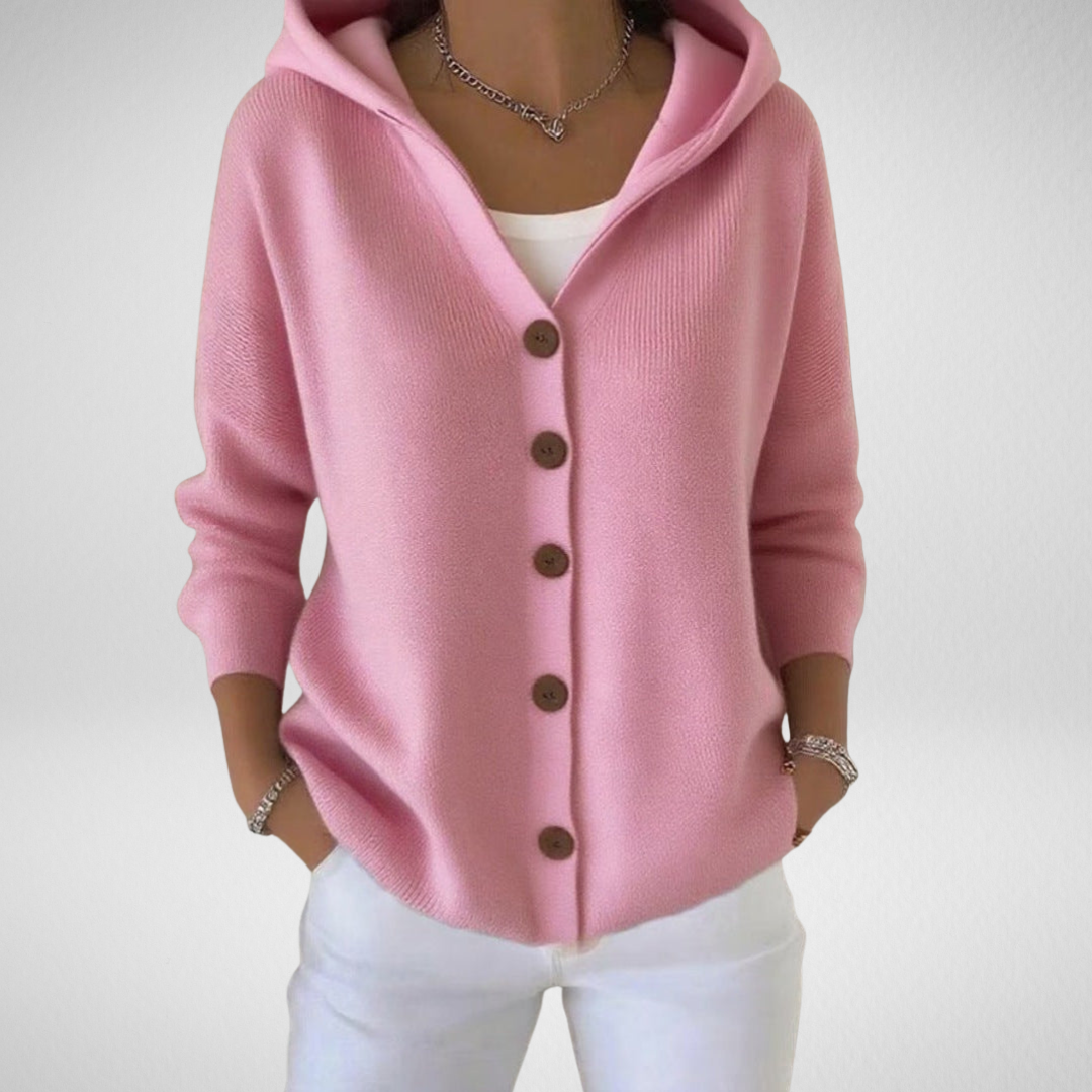 Harper | Elegante cardigan da donna con cappuccio e bottoni