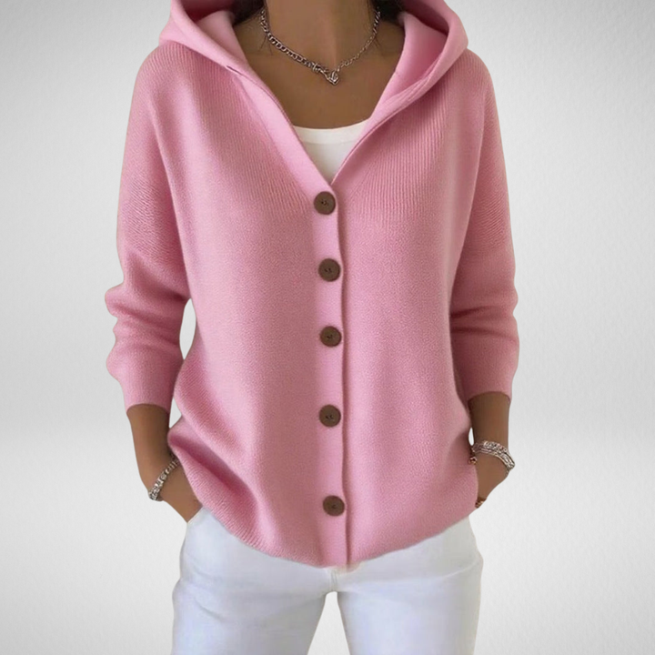 Harper | Elegante cardigan da donna con cappuccio e bottoni