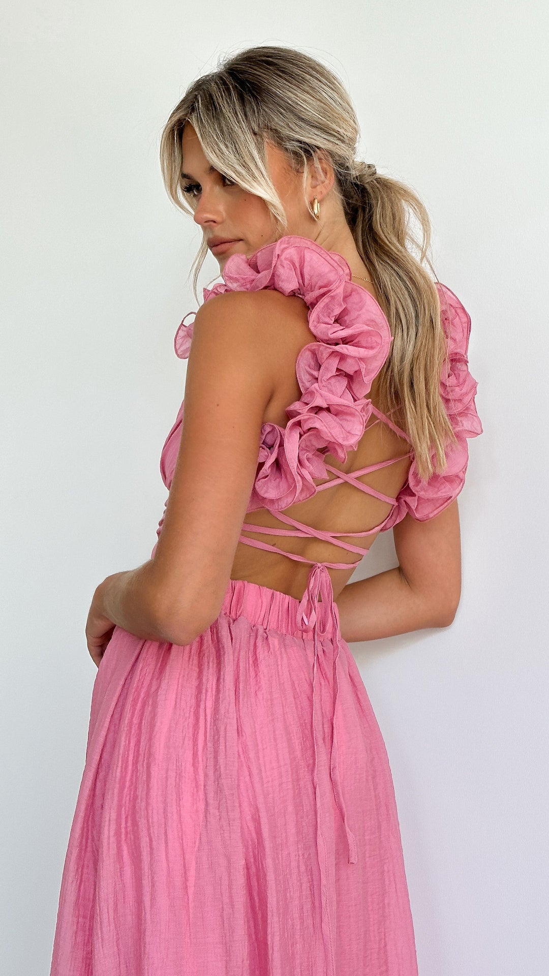 Romina | Damen Lässig V-Ausschnitt Hochzeitsgastkleid
