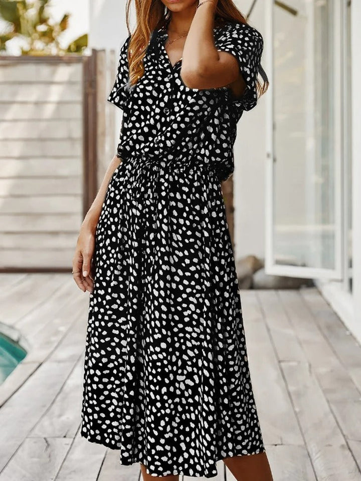 Felicitas | Damen Lässiges Bedrucktes Hemdkleid