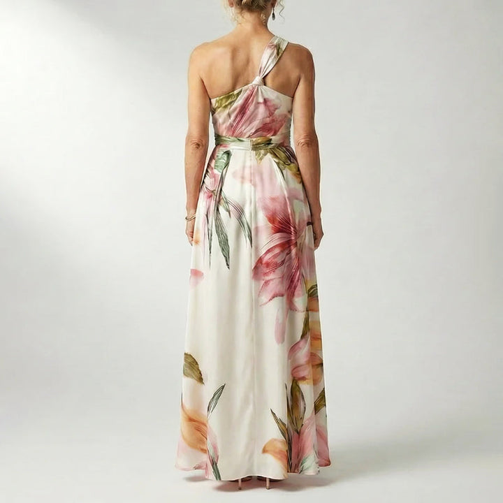 Leandra | Damen Elegant Bedrucktes Halterneck Abendkleid