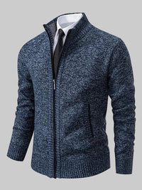 Valerio | Herren Klassischer Pullover mit Reissverschluss