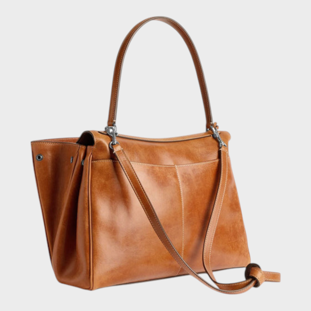 Eva | Damen Zeitlose Leder Schultertasche