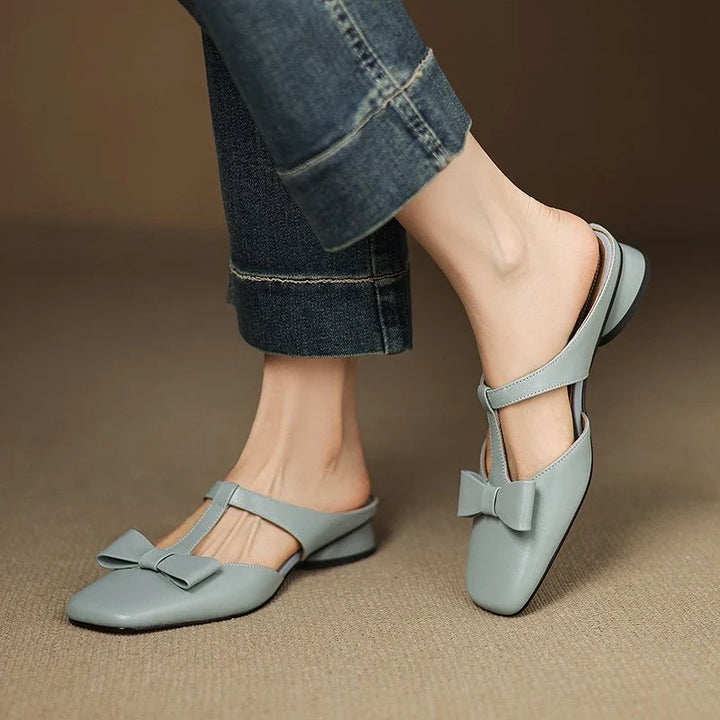 Ramona | Damen Zeitlose Leder Slip-On Mules