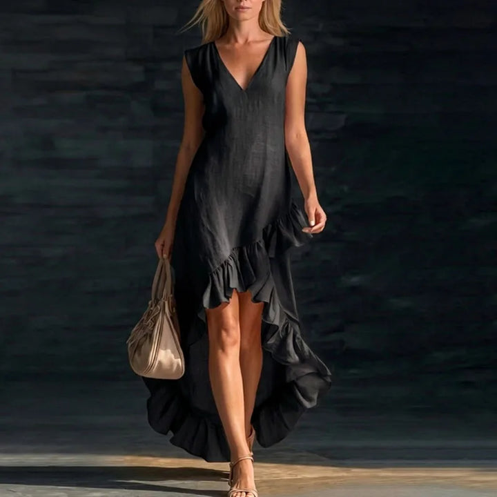 Neele | Damen Sommer V-Ausschnitt Maxikleid