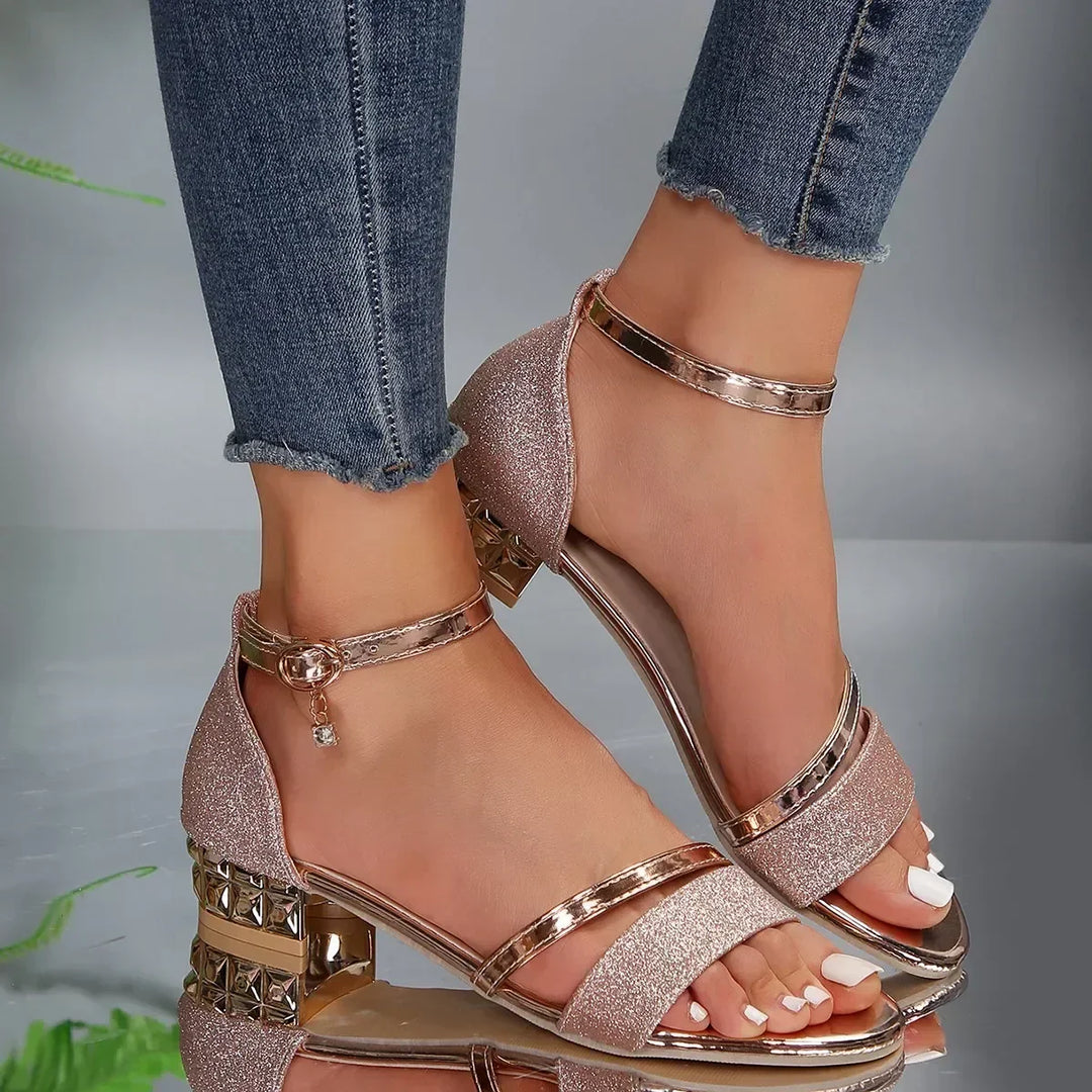 Karolina | Damen Elegante Abend Sandaletten Mit Absatz