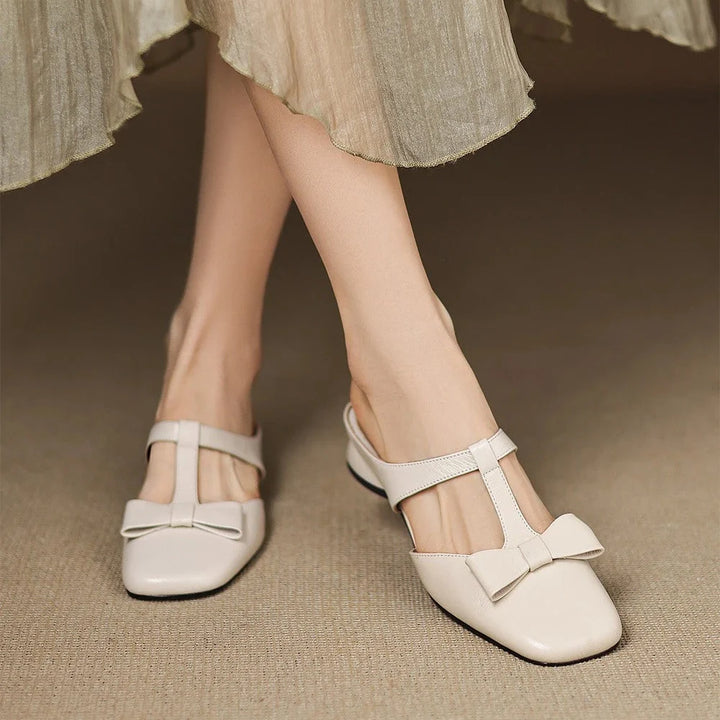 Ramona | Damen Zeitlose Leder Slip-On Mules