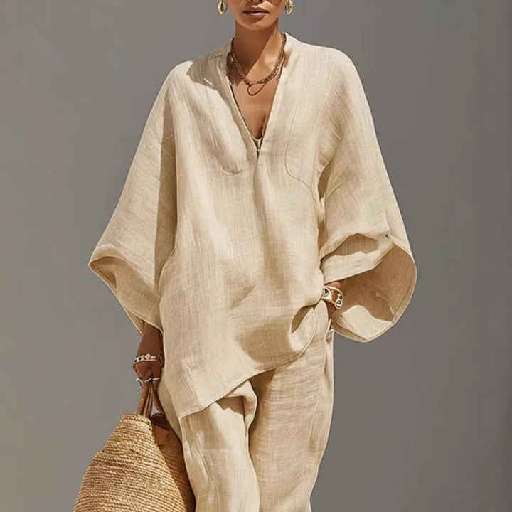 Céline | Damen Komfort Maxi Zweiteiler Set