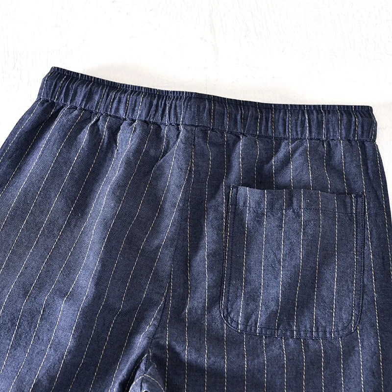 Lior | Herren Gestreifte Sommer Leinen Shorts