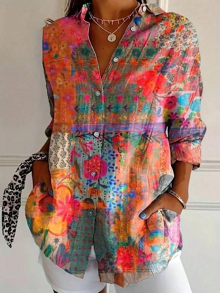 Wilma | Damen Casual Bedruckte Sommerbluse