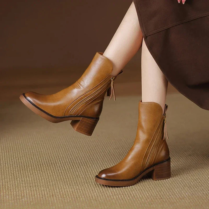 Silvia | Damen Casual Stiefeletten Mit Blockabsatz