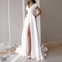 Muriel | Robe de soirée longue élégante avec col en V pour femmes