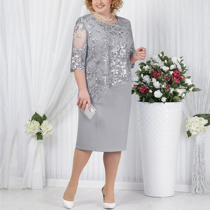 Delia | Damen Festliches Midi Hochzeitsgastkleid