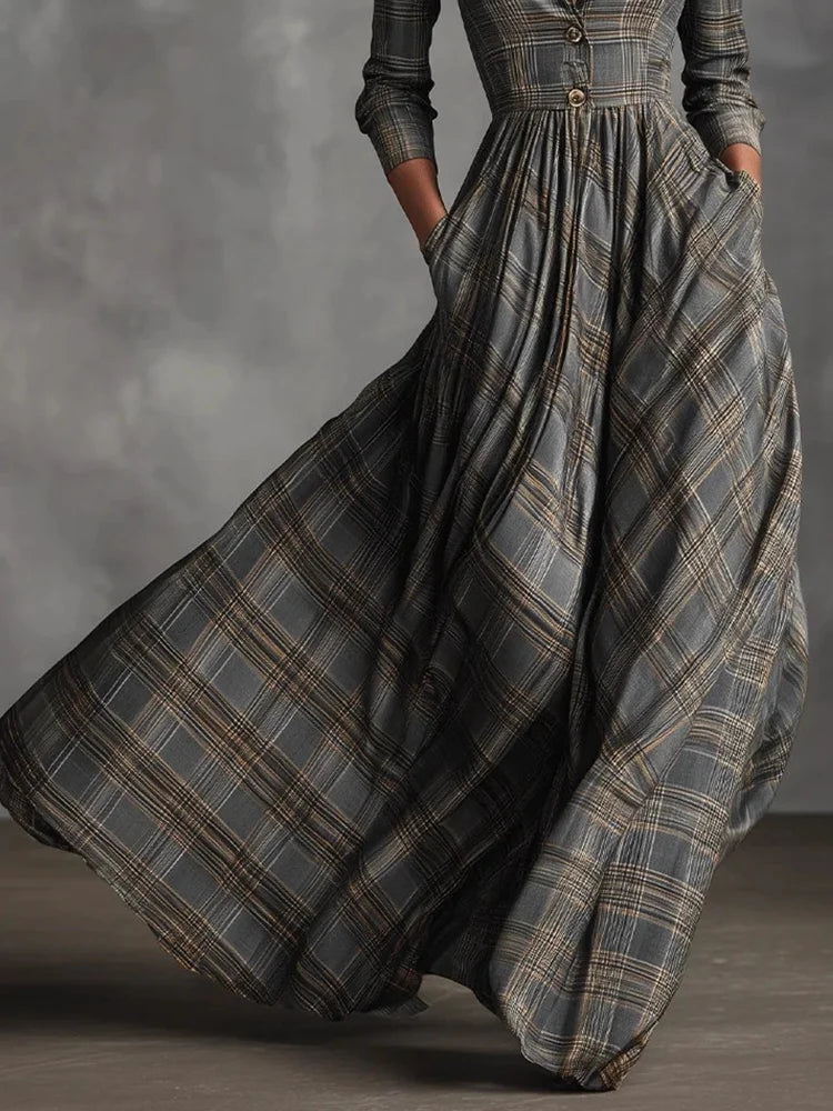 Ines | Damen Elegantes Vintage Maxikleid
