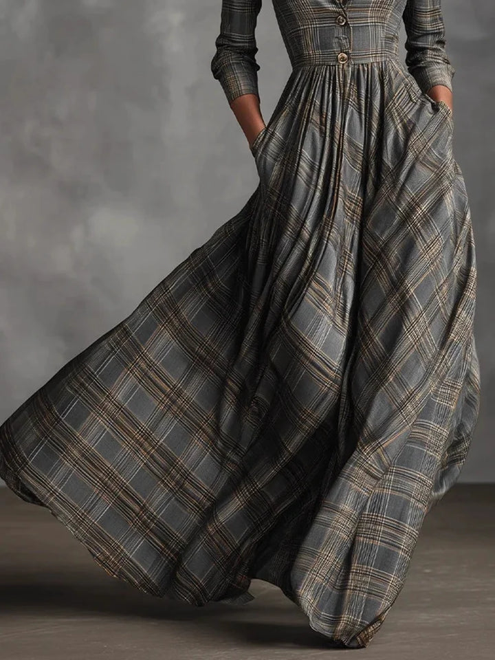 Ines | Damen Elegantes Vintage Maxikleid