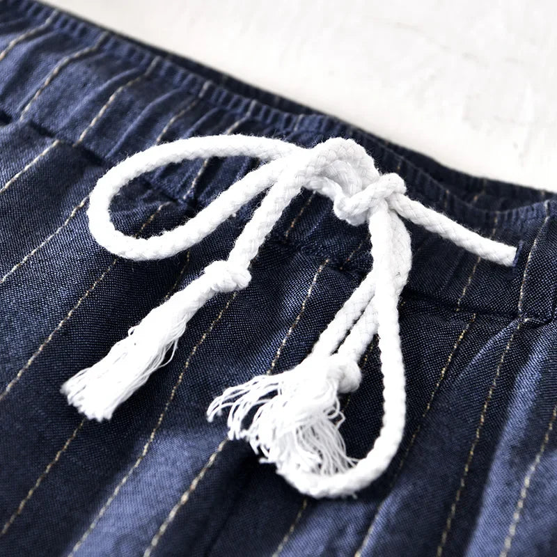 Lior | Herren Gestreifte Sommer Leinen Shorts