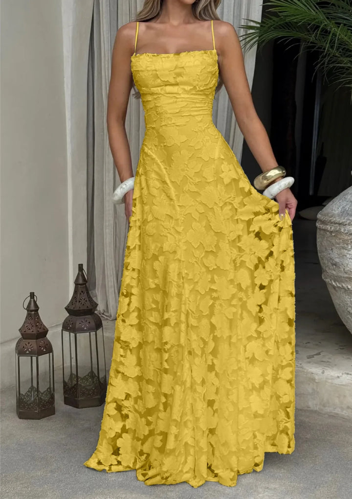 Lisanne | Damen Elegantes Besticktes Maxi Abendkleid