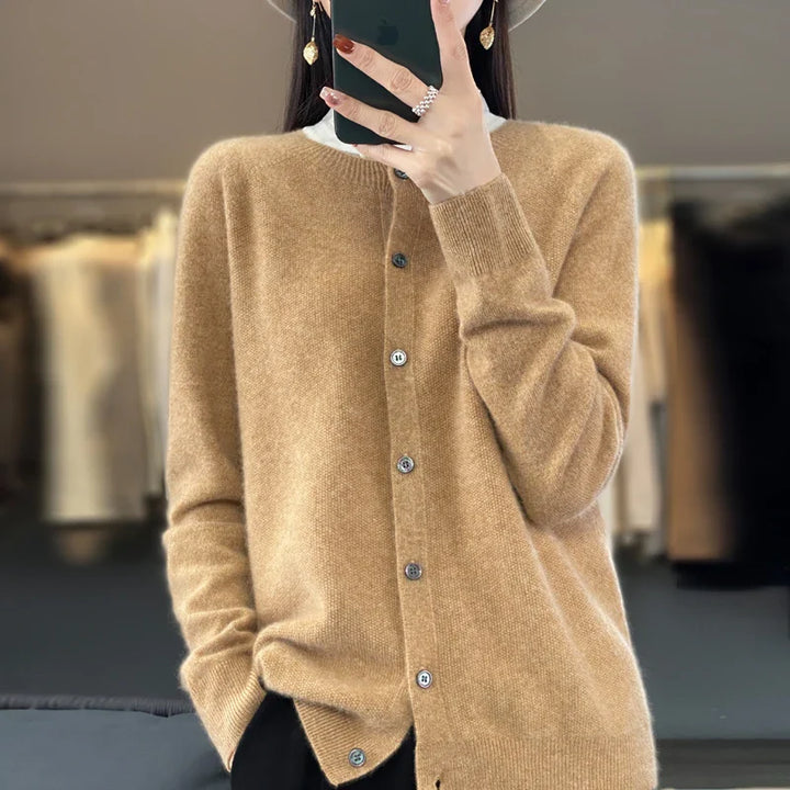 Zunara | Damen Sommer Knöpfe Strick Cardigan