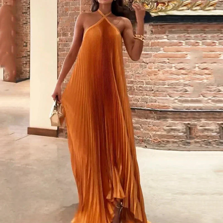 Karina | Damen Neckholder Plissiertes Hochzeitsgastkleid