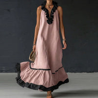 Ursina | Damen Elegantes Ärmelloses Rüschenkleid