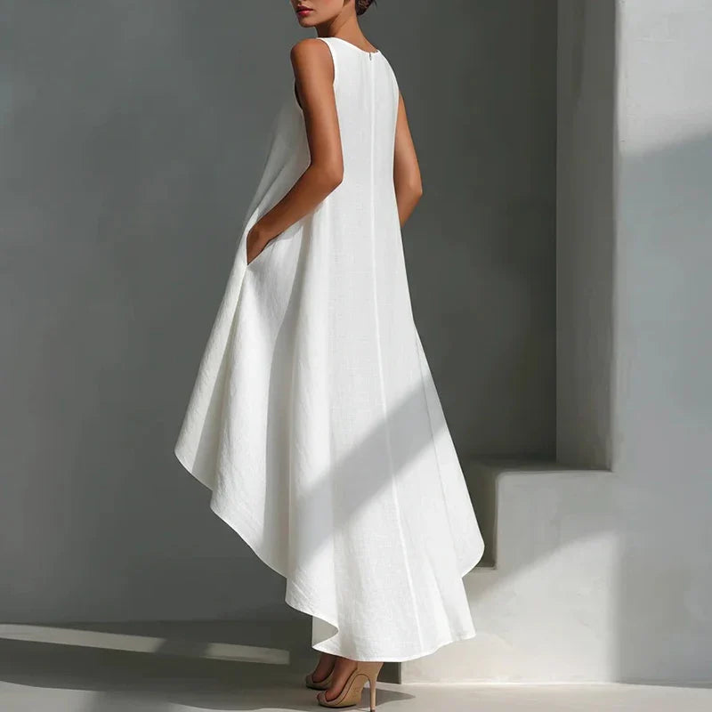 Juliette | Damen Ärmelloses Asymmetrisches Maxikleid