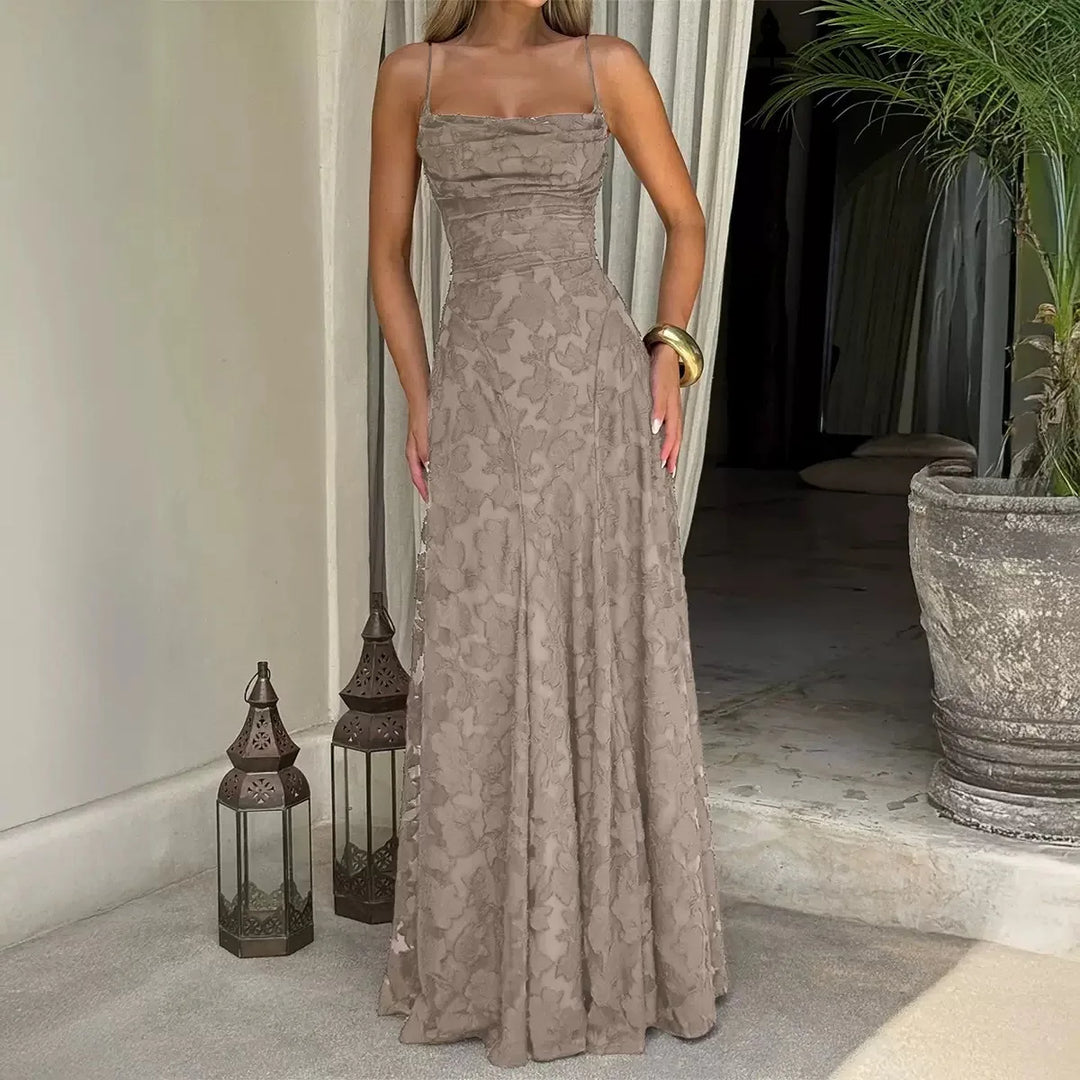 Lisanne | Damen Elegantes Besticktes Maxi Abendkleid