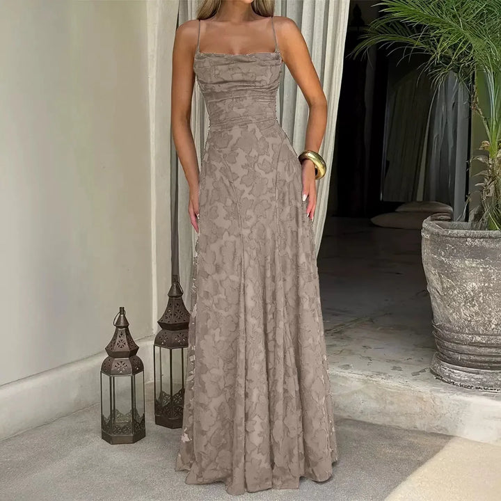 Lisanne | Damen Elegantes Besticktes Maxi Abendkleid