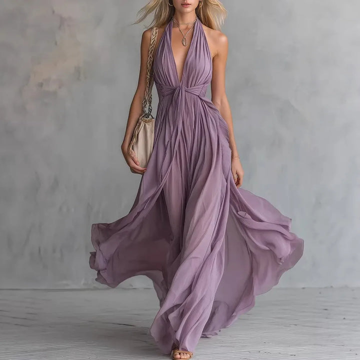 Rahel | Damen Sommer Fließendes Maxikleid