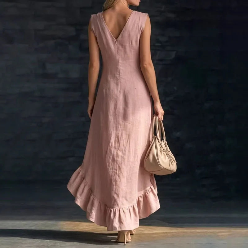 Neele | Damen Sommer V-Ausschnitt Maxikleid