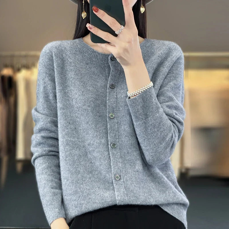 Zunara | Damen Sommer Knöpfe Strick Cardigan