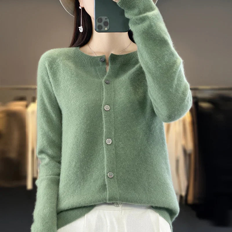 Zunara | Damen Sommer Knöpfe Strick Cardigan
