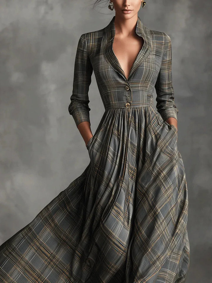 Ines | Damen Elegantes Vintage Maxikleid