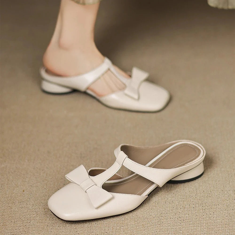 Ramona | Damen Zeitlose Leder Slip-On Mules