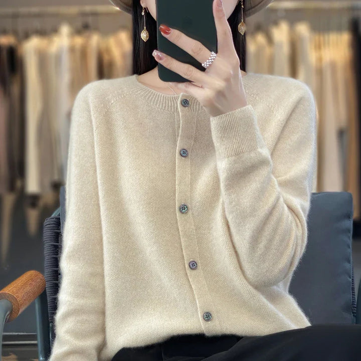 Zunara | Damen Sommer Knöpfe Strick Cardigan