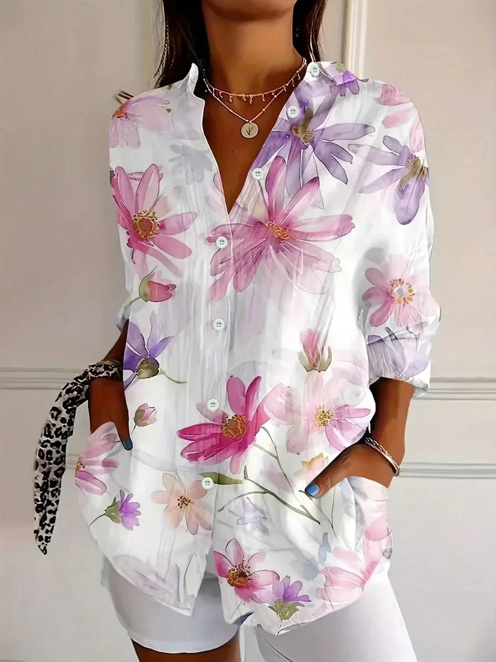 Wilma | Damen Casual Bedruckte Sommerbluse