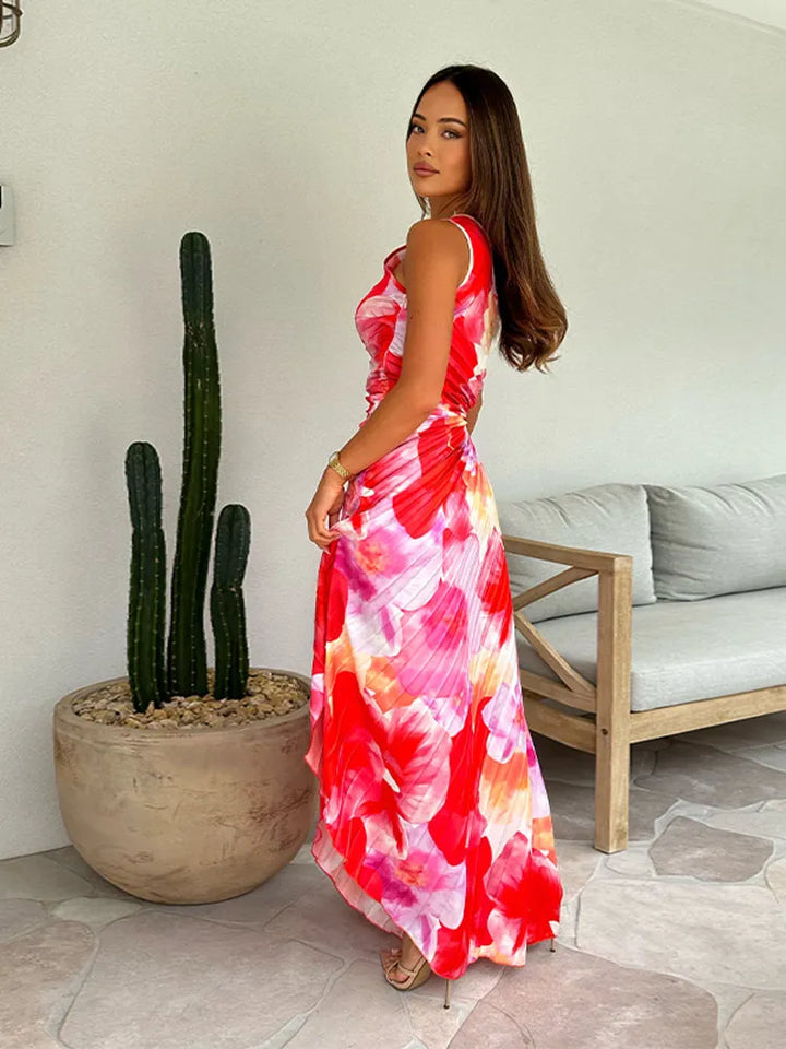 Beatrice | Damen Plissiertes One Shoulder Sommerkleid