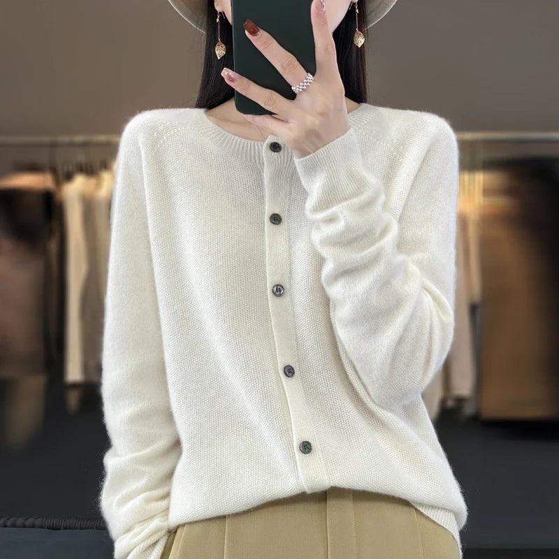 Zunara | Damen Sommer Knöpfe Strick Cardigan