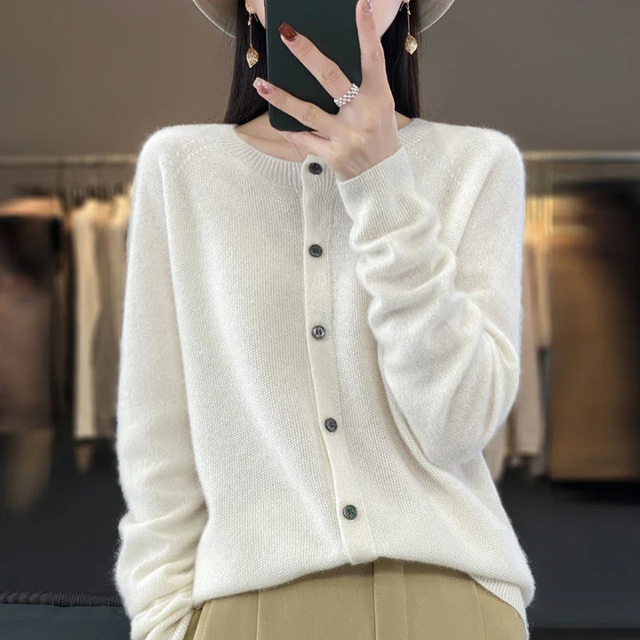 Zunara | Damen Sommer Knöpfe Strick Cardigan