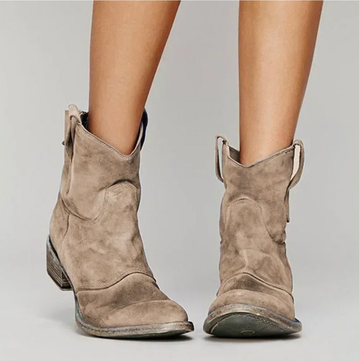 Jael | Damen Wildlederstiefel Niedriger Blockabsatz