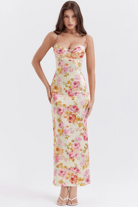 Emma | Robe maxi fleurie pour invitée de mariage femme  